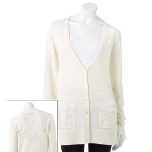 Candies Cream & Lace Cardigan